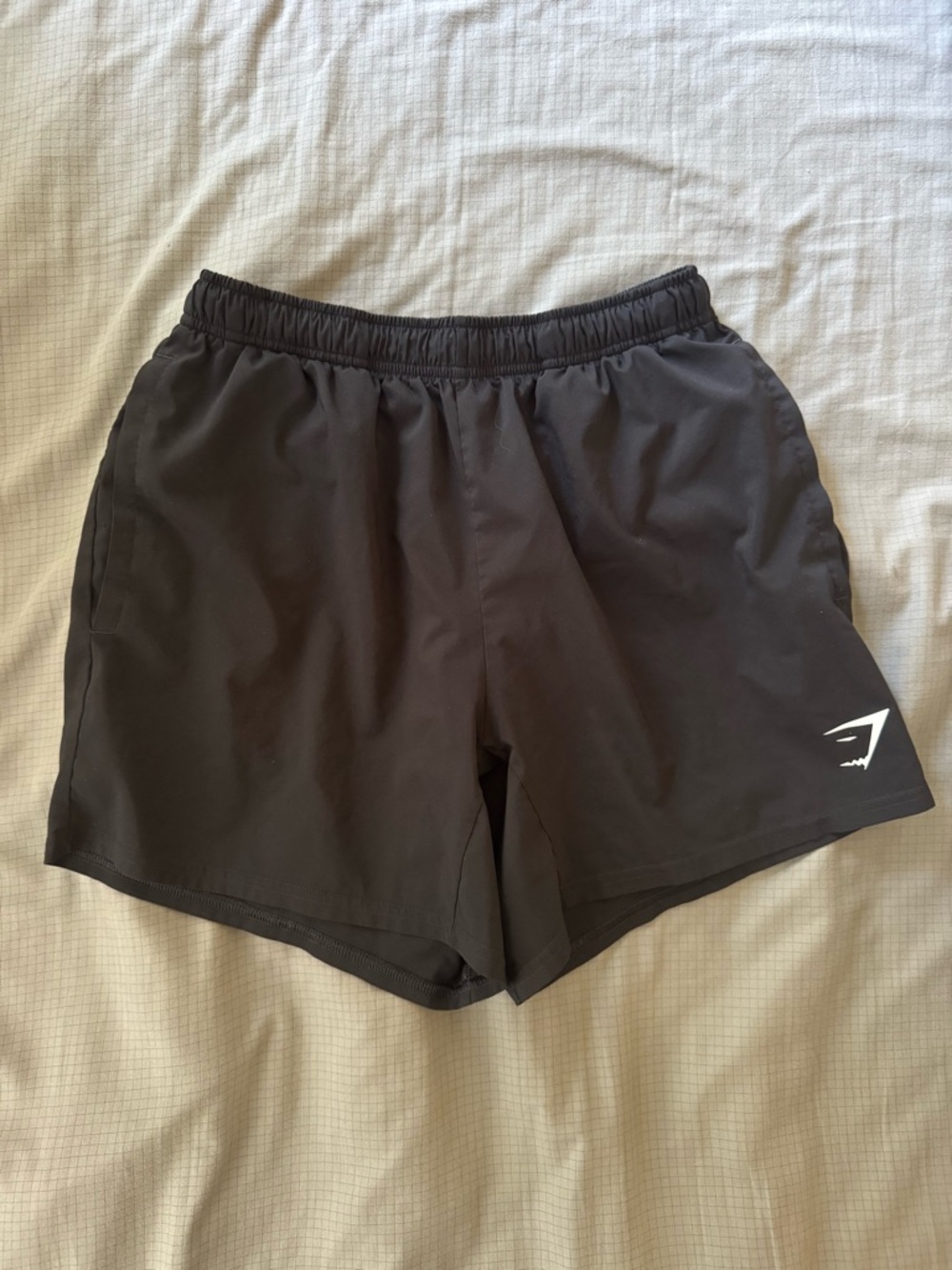 Gymshark Black Men's Athletic Training Shorts with White Logo
